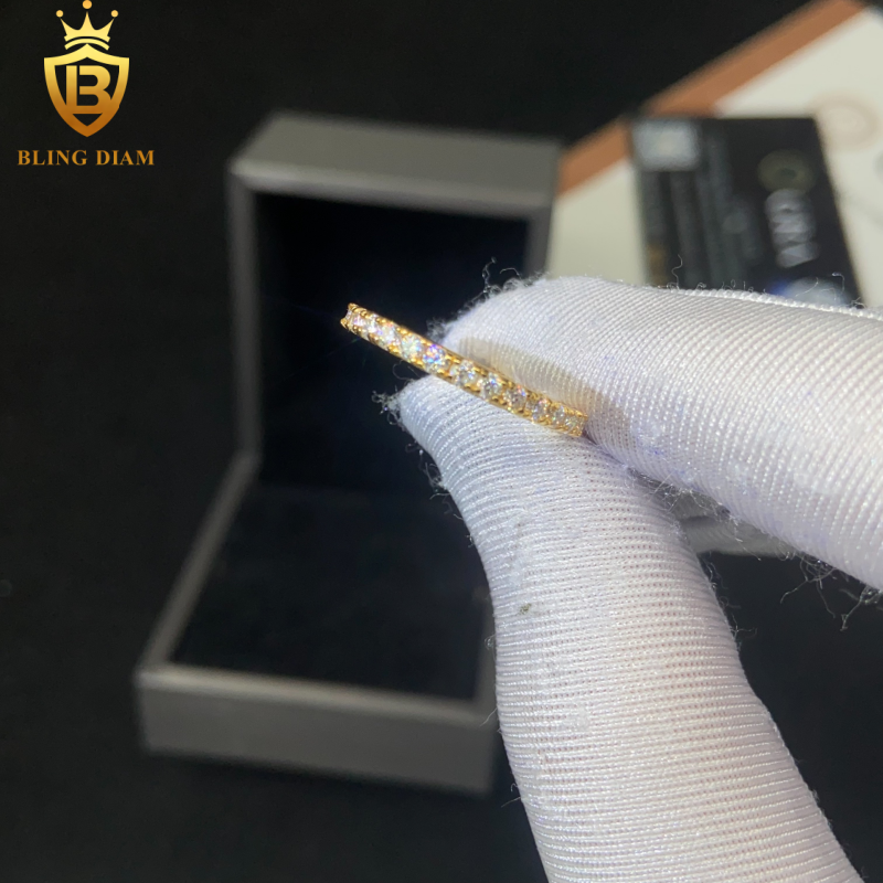 Iced-out moissanite ring