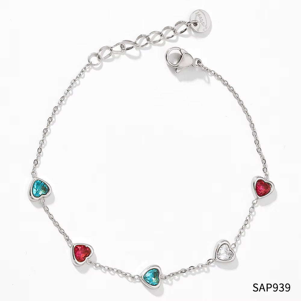 Zircon Heart Charm Bracelets
