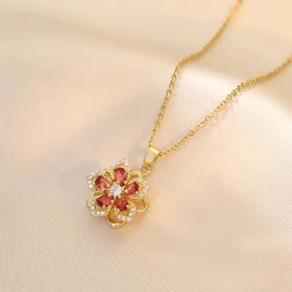 Rotating Flower Necklace