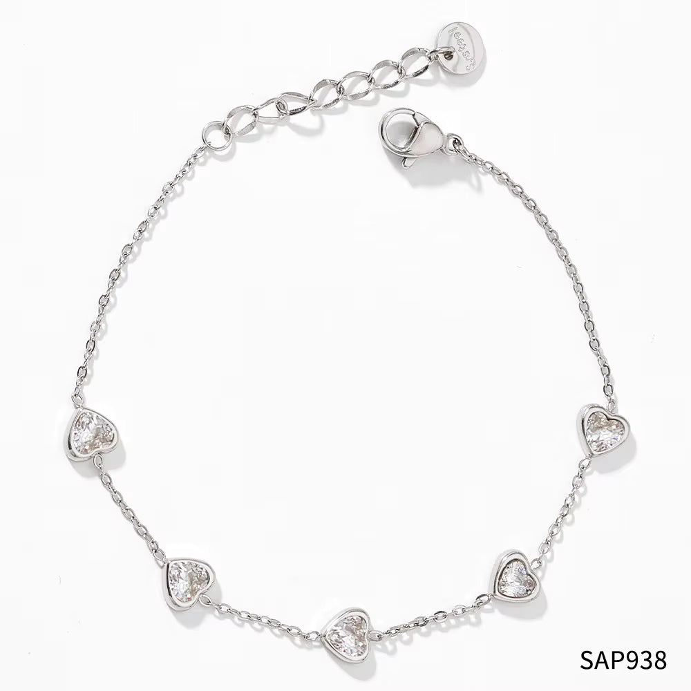 Zircon Heart Charm Bracelets