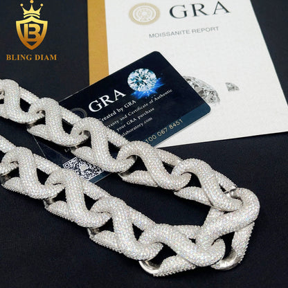 20mm 925 Sterling Silver VVS Moissanite Chains