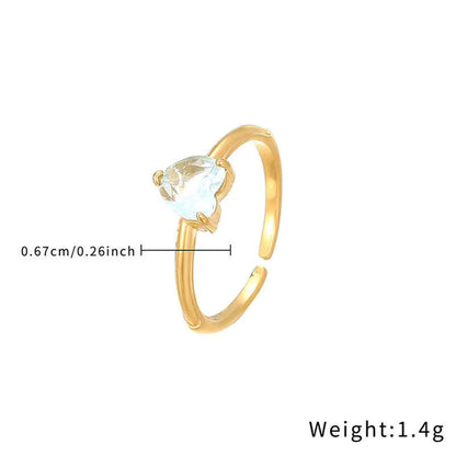 Love Heart Shaped Zircon Ring