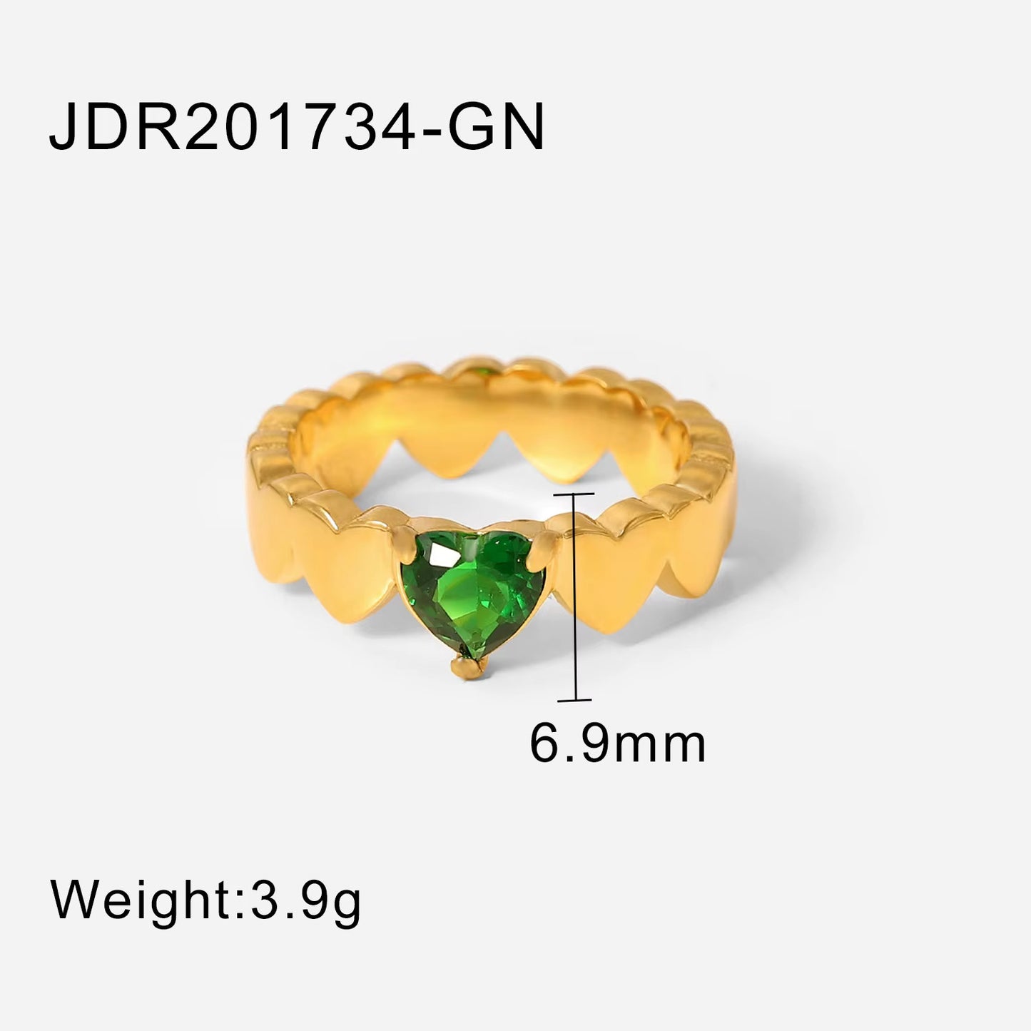 Heart Zircon Finger Rings