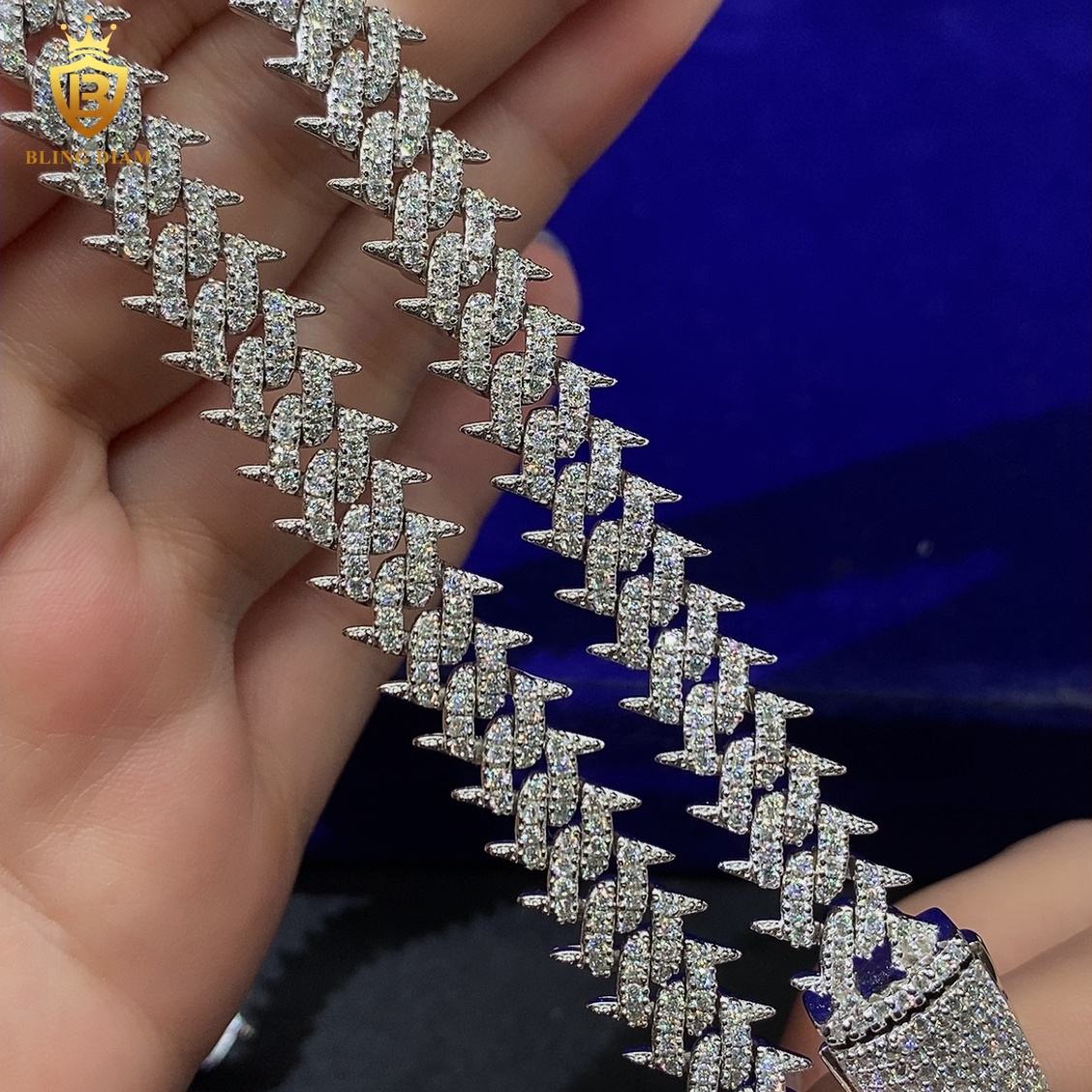 925 Silver Moissanite Cuban Link 10mm Chain
