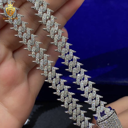 925 Silver Moissanite Cuban Link 10mm Chain