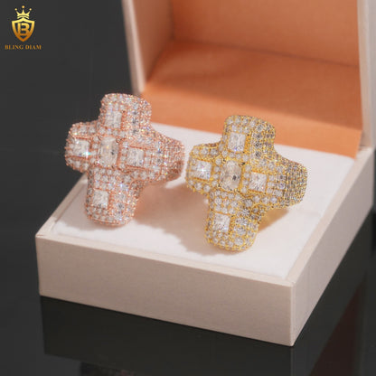 Iced-out cross ring