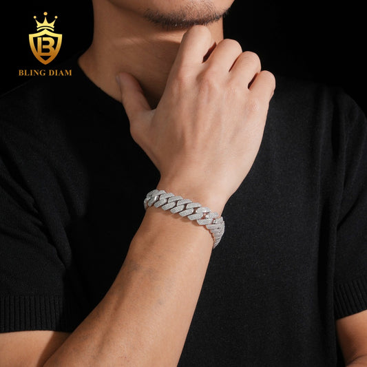 4 Row Moissanite Cuban Bracelet