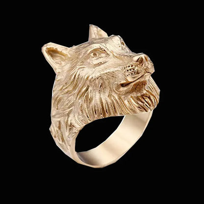 Vintage Viking Wolf head ring