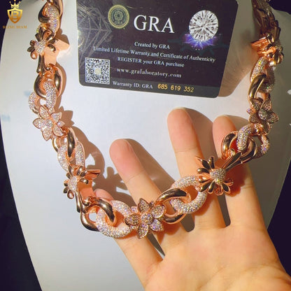 20mm D Color VVS Moissanite Chain