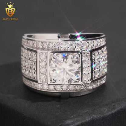 Rapper-style iced-out ring
