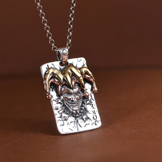 Square Clown Skull Necklace