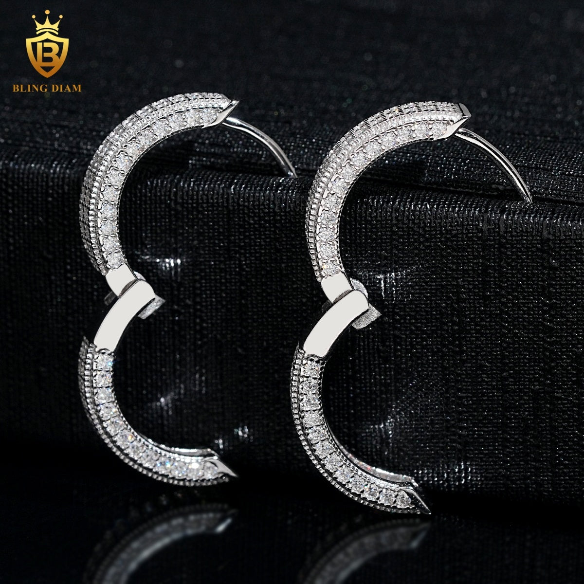 Iced-Out Moissanite Hoop Earrings