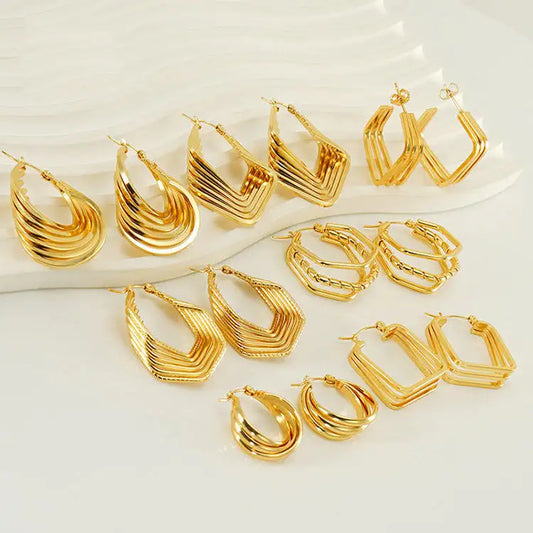 Geometric Irregular Hoop Earrings