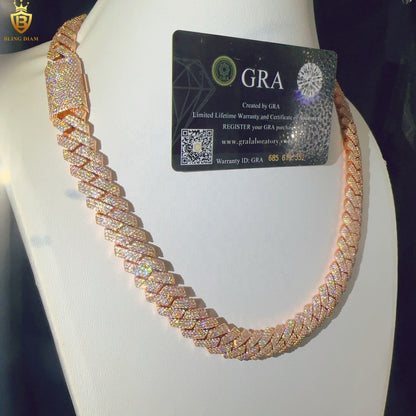 925 silver VVS Moissanite Cuban Link Chain