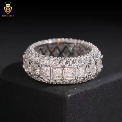 Square stone iced-out ring