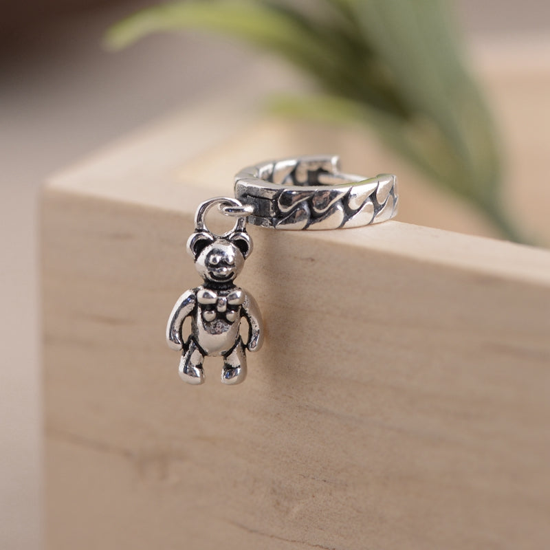 Crown Bear Drop Earrings