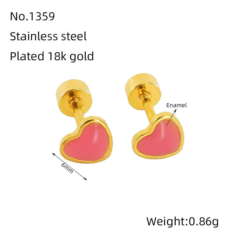 Colourful Heart Stud Earrings