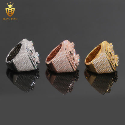 Baguette-cut iced-out ring