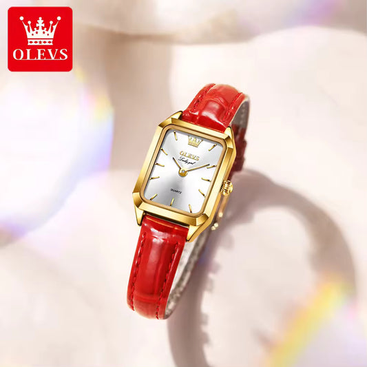 Red and Gold Square Watch
