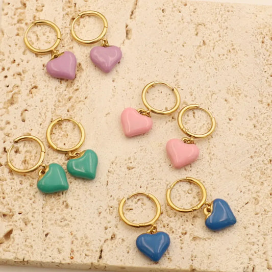 Heart Geometric Hypoallergenic Earrings