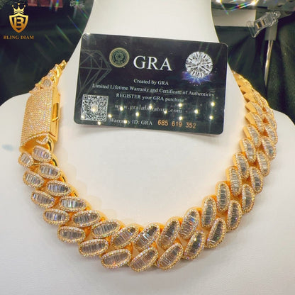 VVS Moissanite 23MM Sterling Silver 925 chain