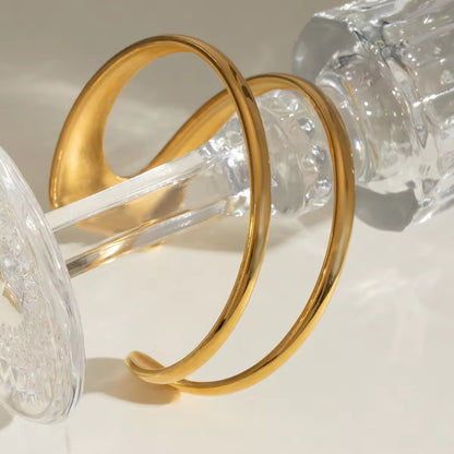 Double Deck Cuff Bangle Bracelet