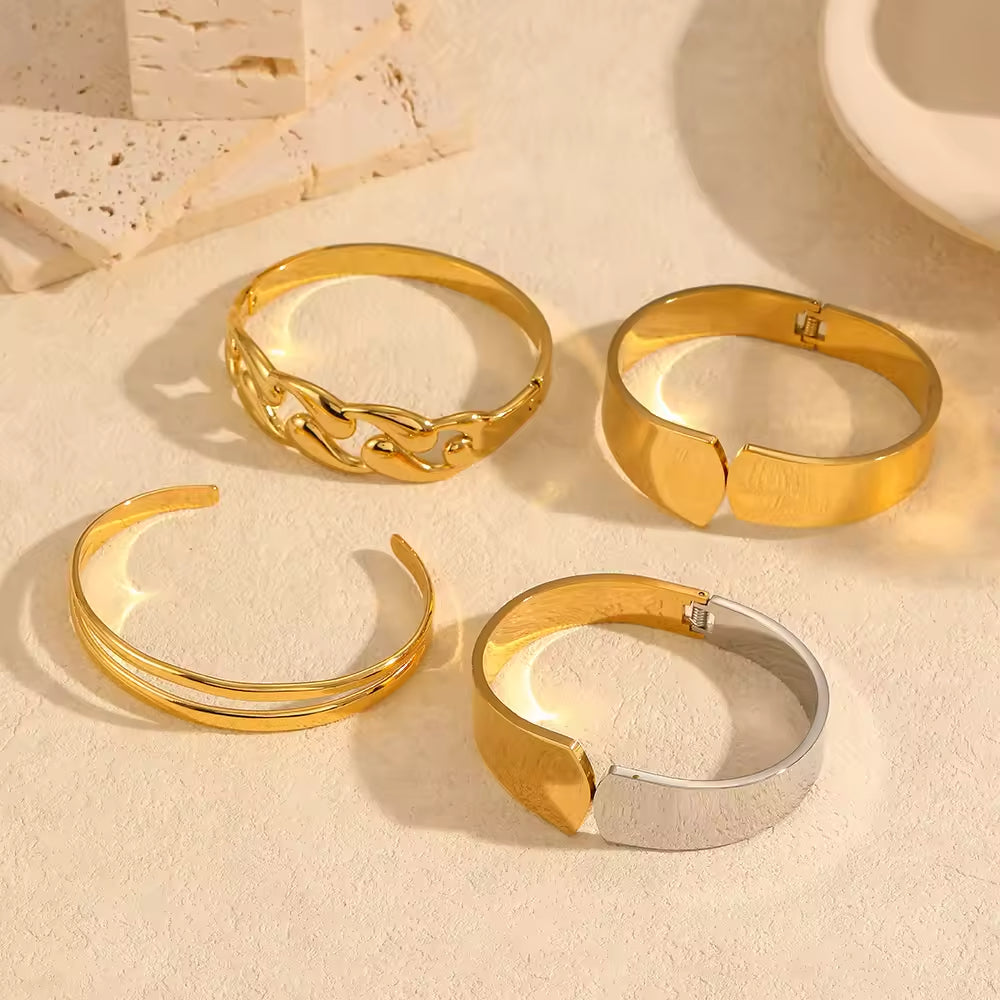 Hollow Statement Bangle Bracelet