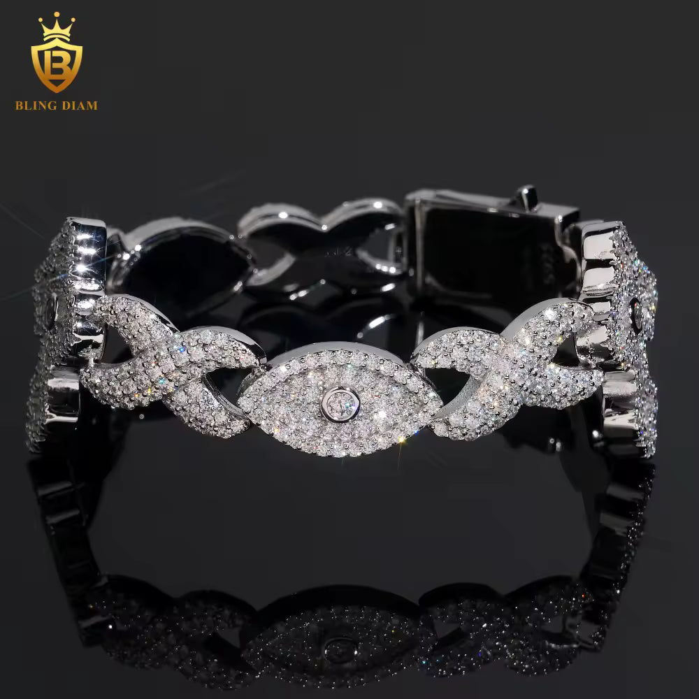 Cross and Infinity Moissanite Cuban Bracelet