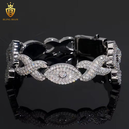 Cross and Infinity Moissanite Cuban Bracelet