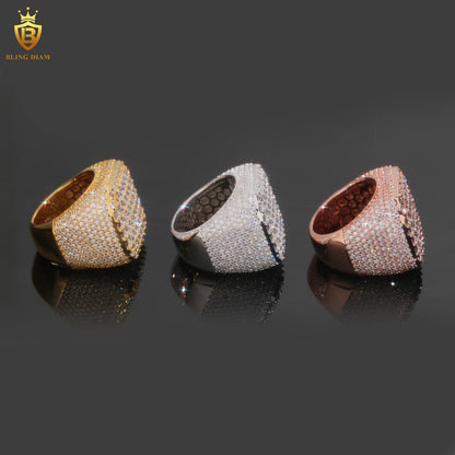Rectangle square iced-out ring