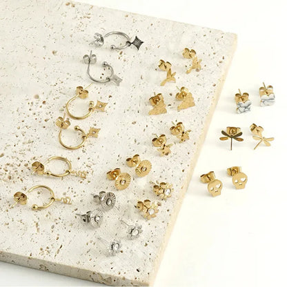 Butterfly Flower Heart Star Stud Earring