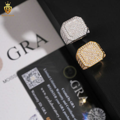 Baguette-cut iced-out ring