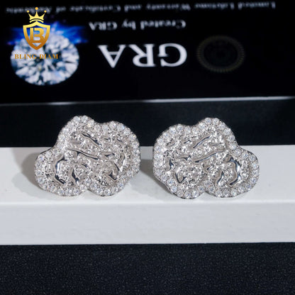 D Color VVS Moissanite Nugget Earrings