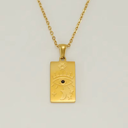 Rectangle Zircon Cross Pendant Necklace