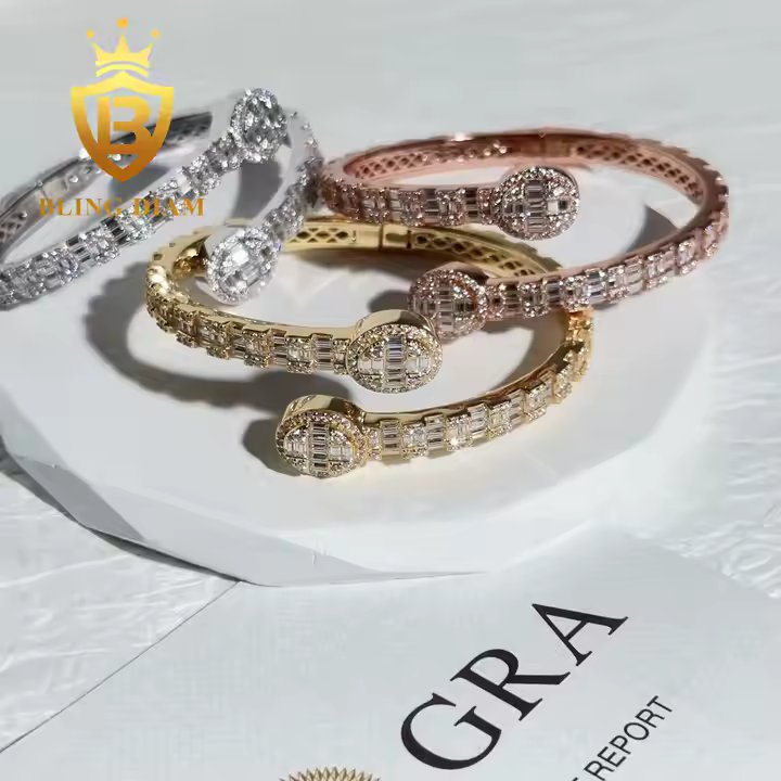 Moissanite Oval Bangle Bracelet