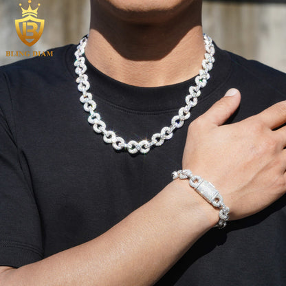 13mm 925 Sterling Silver moissanite chain