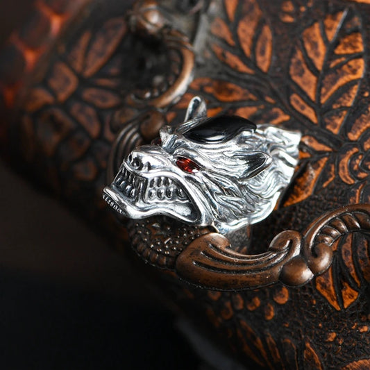 Wolf Head Ring