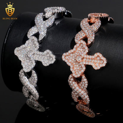 Cross and Infinity Moissanite Cuban Bracelet