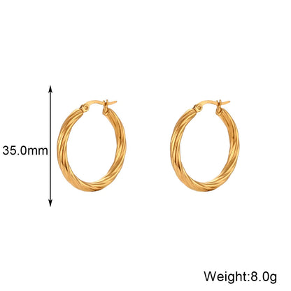 Twisted Round Hoop Earrings