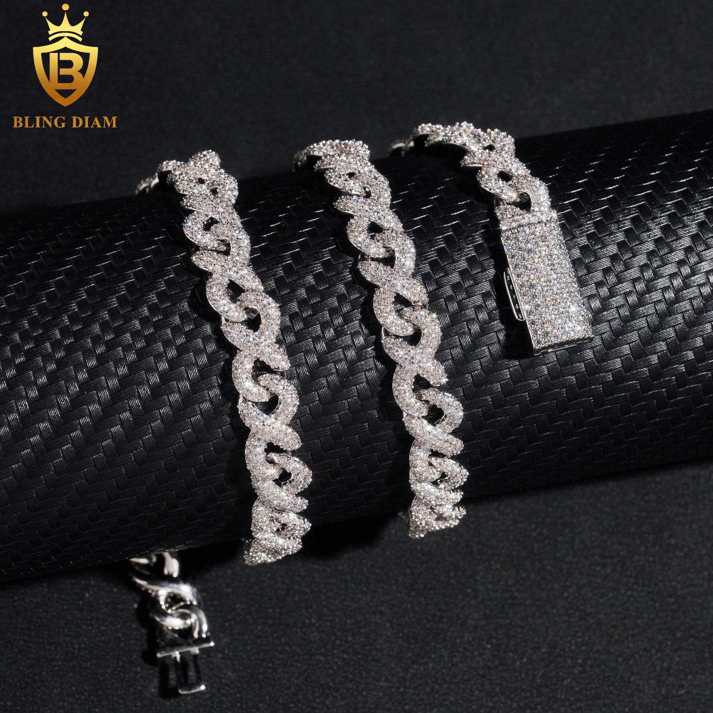 8mm 925 Sterling Silver Moissanite chain