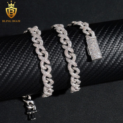 8mm 925 Sterling Silver Moissanite chain