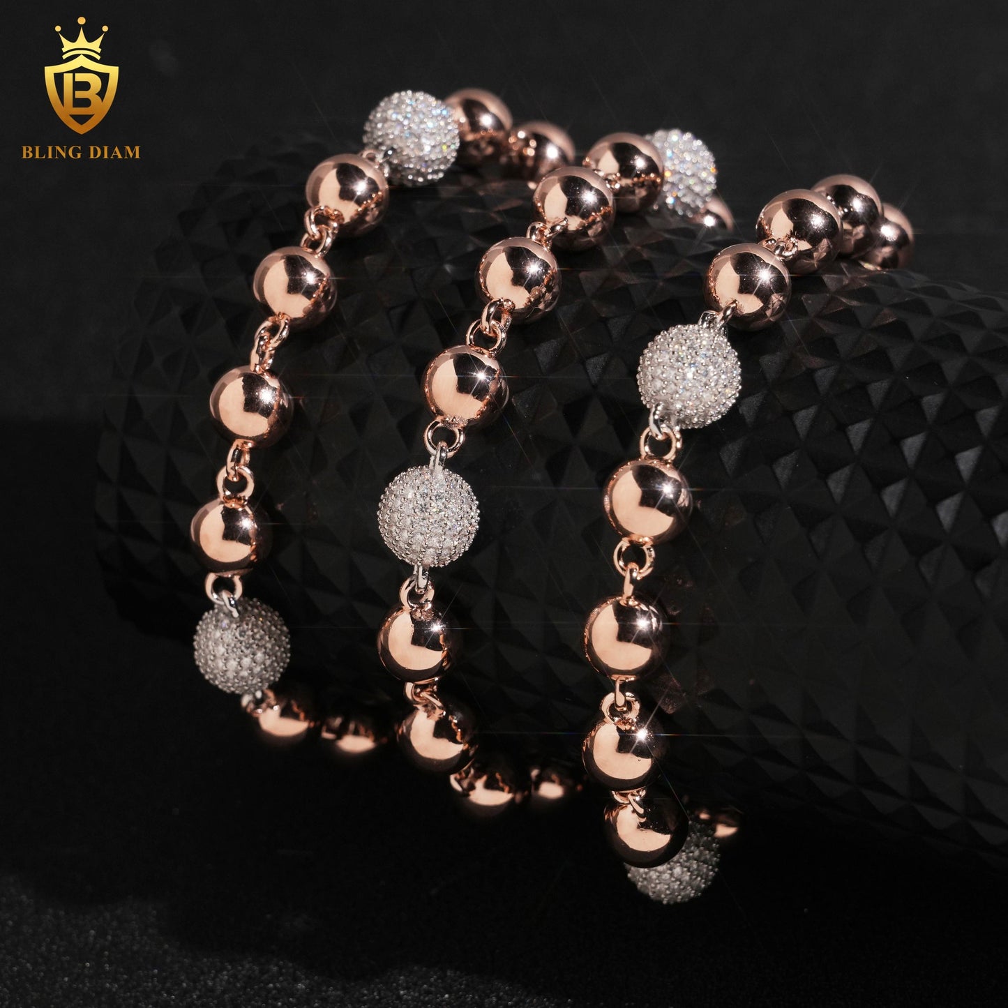 8mm Long Beads 925 Sterling Silver Chains