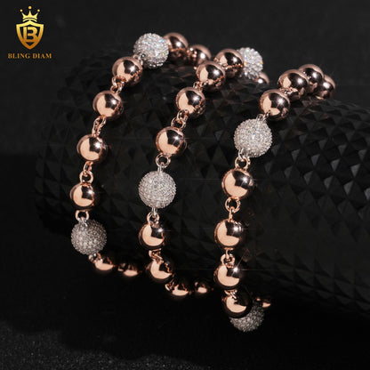 8mm Long Beads 925 Sterling Silver Chains