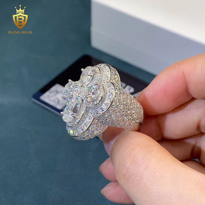 Pear-cut cross moissanite ring
