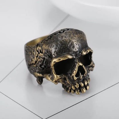 Greek mythology demon skull ring