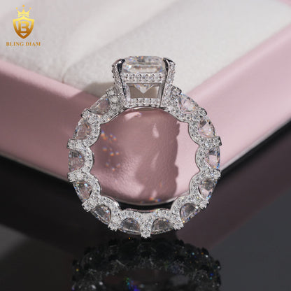 Radiant-cut moissanite eternity ring