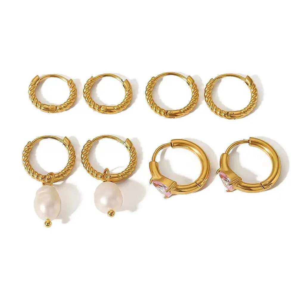 Twisted Huggie Hoop Earring