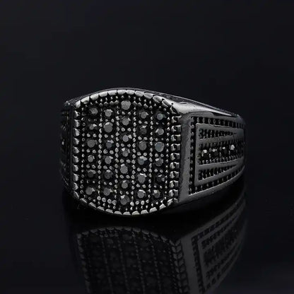 Pave inlaid zircon ring