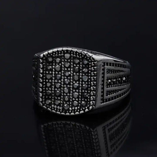 Pave inlaid zircon ring