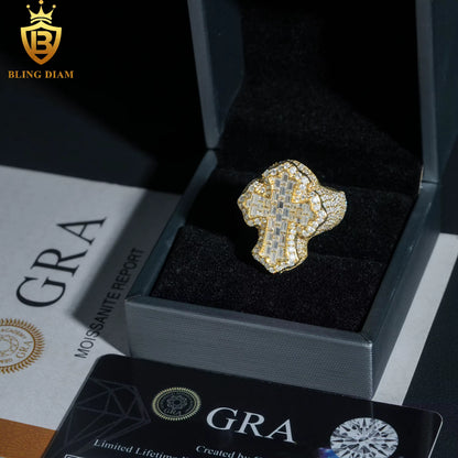Fully Iced Out Cross Ring